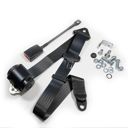 [73e2-267-00A] 3pt Front Automatic Seatbelt (300mm Stalk Bkl) BLACK