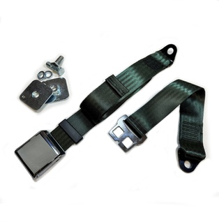 Classic Static Lap Belt with 90° Anchor Plates (RACING-GREEN)