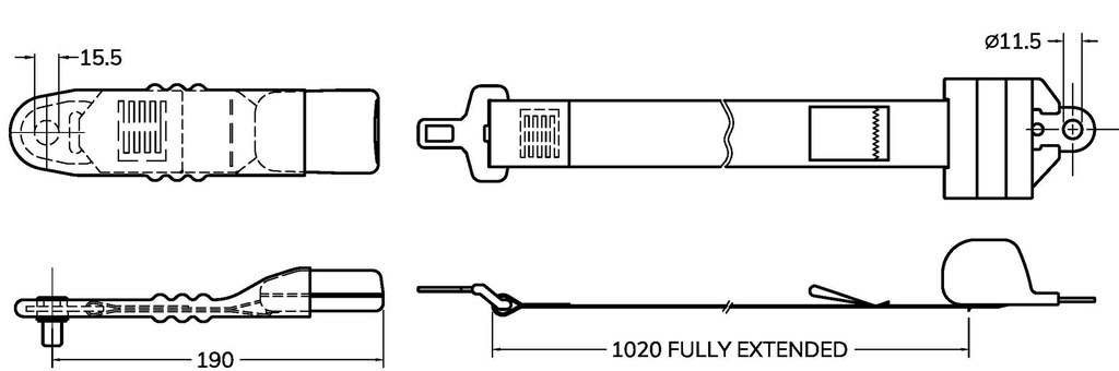 LAP BELT KIT ALR WITH 190mm WEBBING