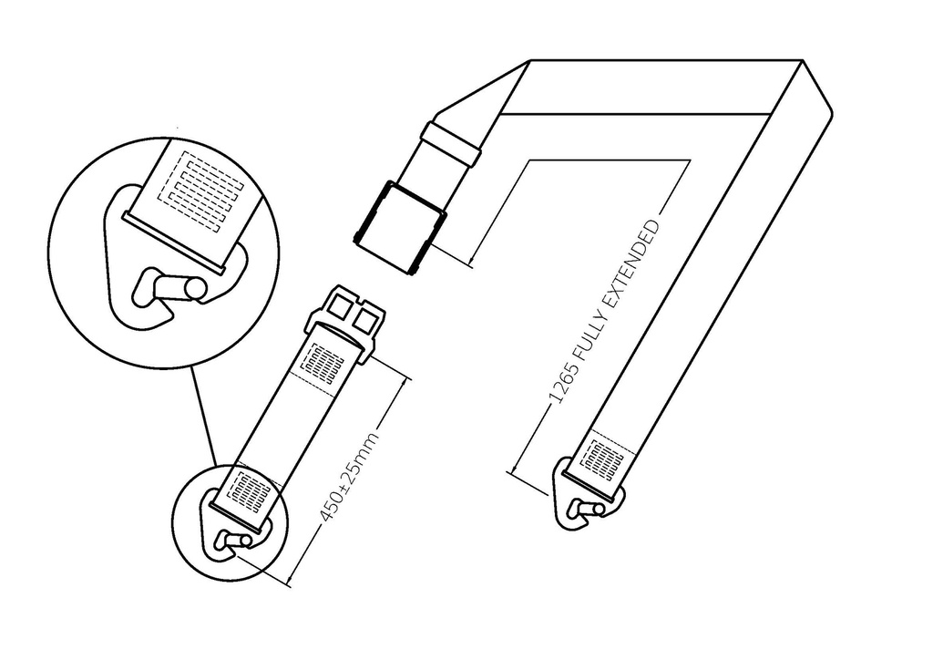 2 point Static Lap Belt - Pre 1973 Classic - Snap-Hook