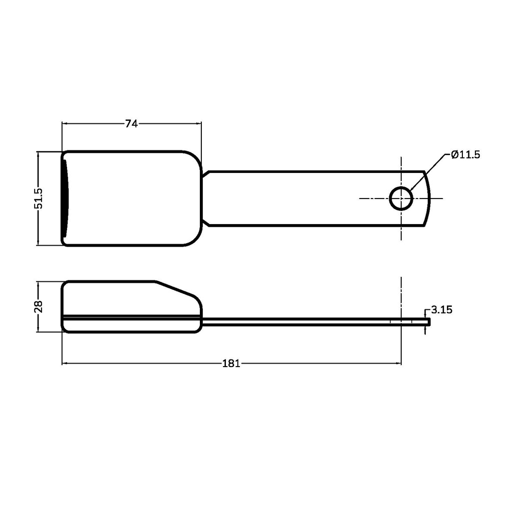 181mm BLADE BUCKLE-SMALL HOLE