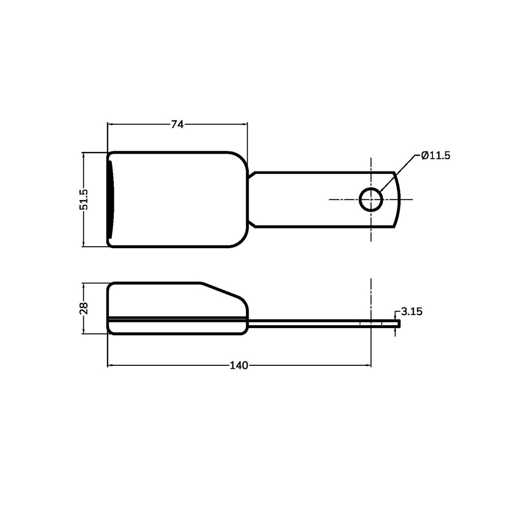 K12 Buckle - 133mm Blade (Ø11.2mm Mounting Hole)