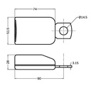 K12 Buckle - 90mm Blade (Ø14.5mm Mounting Hole)