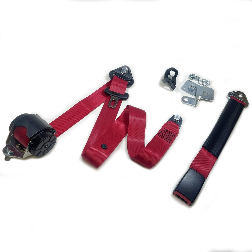 [73E2-034-05A] 3 point Rear Seatbelt Kit - Land-Rover Defender/Series Rear (RED)