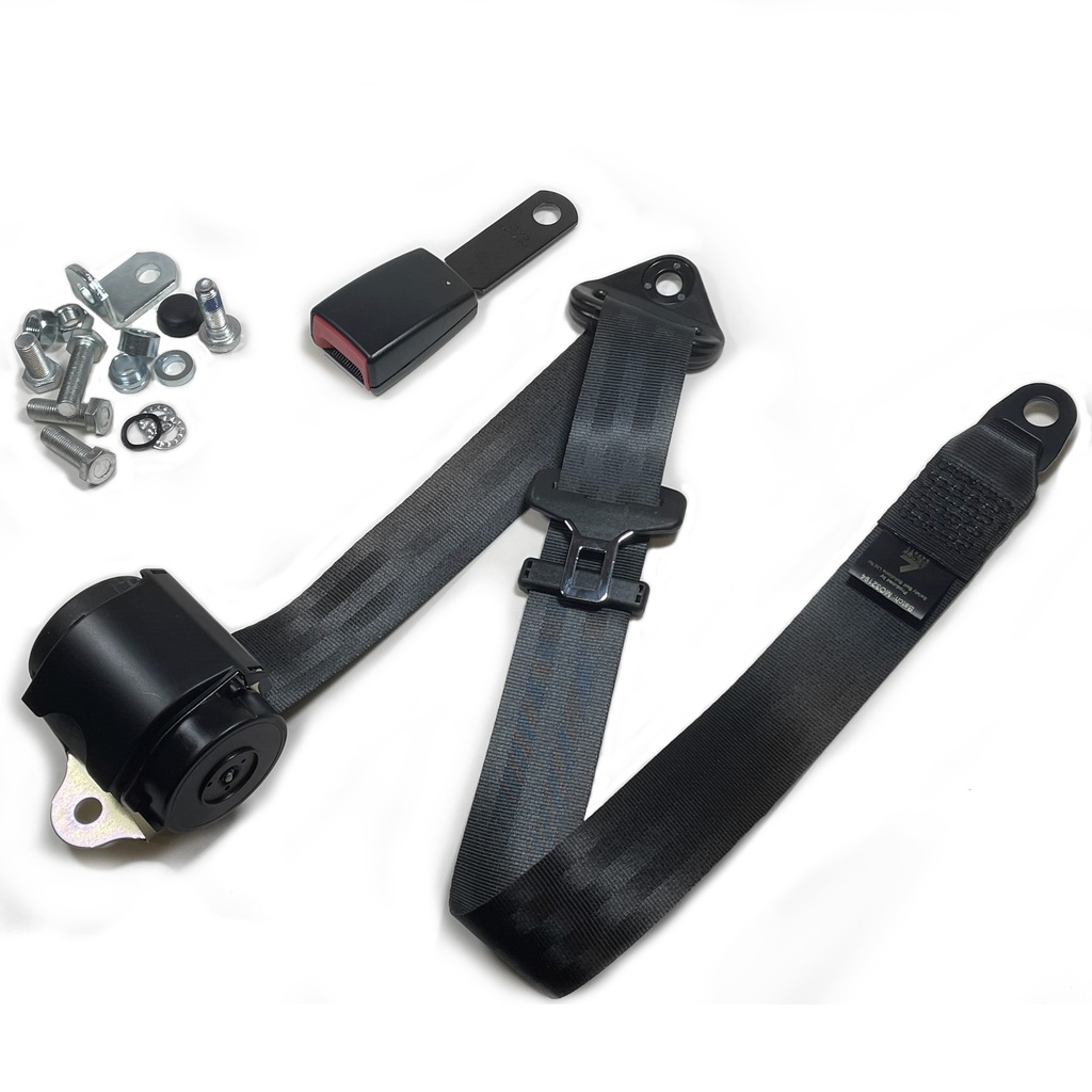 [73e2-270-00A] 3pt Front Automatic Seatbelt (140mm Blade Bkl) BLACK