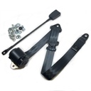 3pt Front Auto Seatbelt - 45cm Stalk Buckle - BLACK