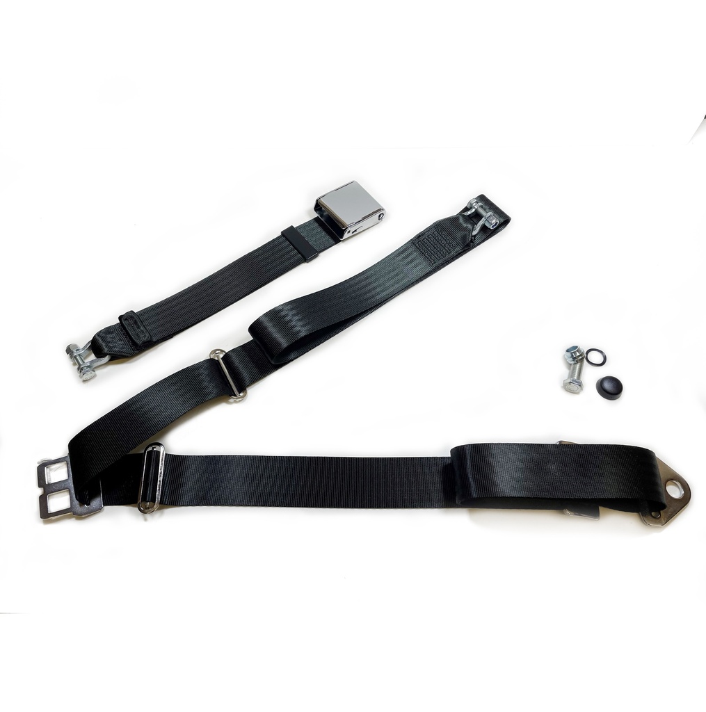 [25 1078 00BLK] 3pt Static Lap & Diagonal Belt - Classic (Bow-Shackle) BLACK