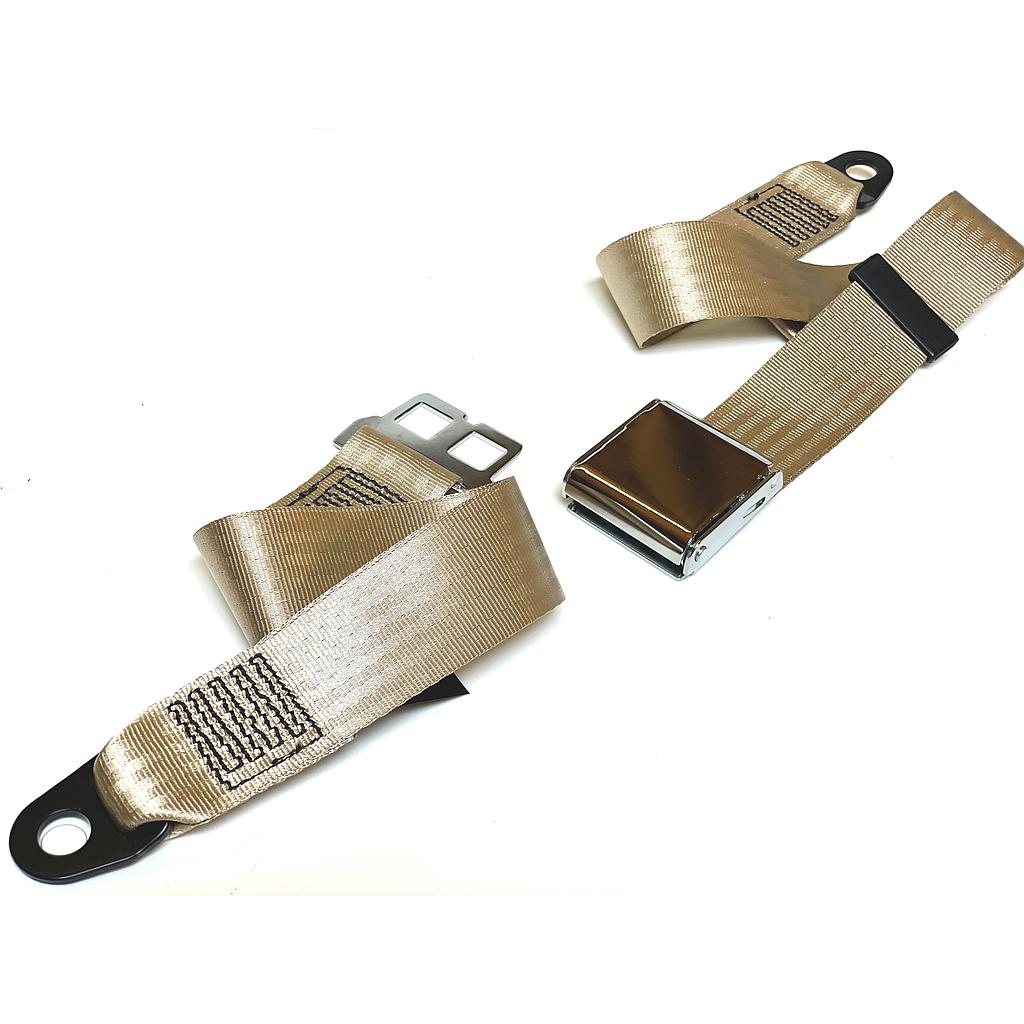 [25 1160 00BGE] Static Lap Belt - Classic - Bolt Down (Beige)