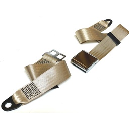 [25 1160 00BGE] Static Lap Belt - Classic - Bolt Down (Beige)