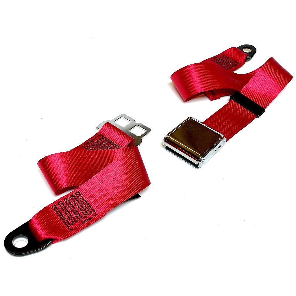 [25 1160 00RED] Static Lap Belt - Classic - Bolt Down (Red)