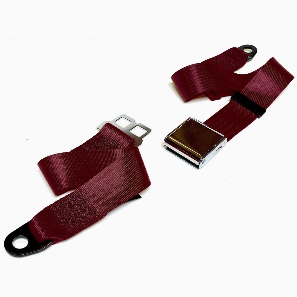 [25 1160 00BDY] Static Lap Belt - Classic - Bolt Down (BURGUNDY)