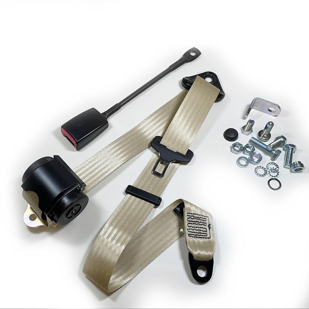 [73e2-267-256] 3pt Front Automatic Seatbelt BEIGE(250mm Stalk Bkl)