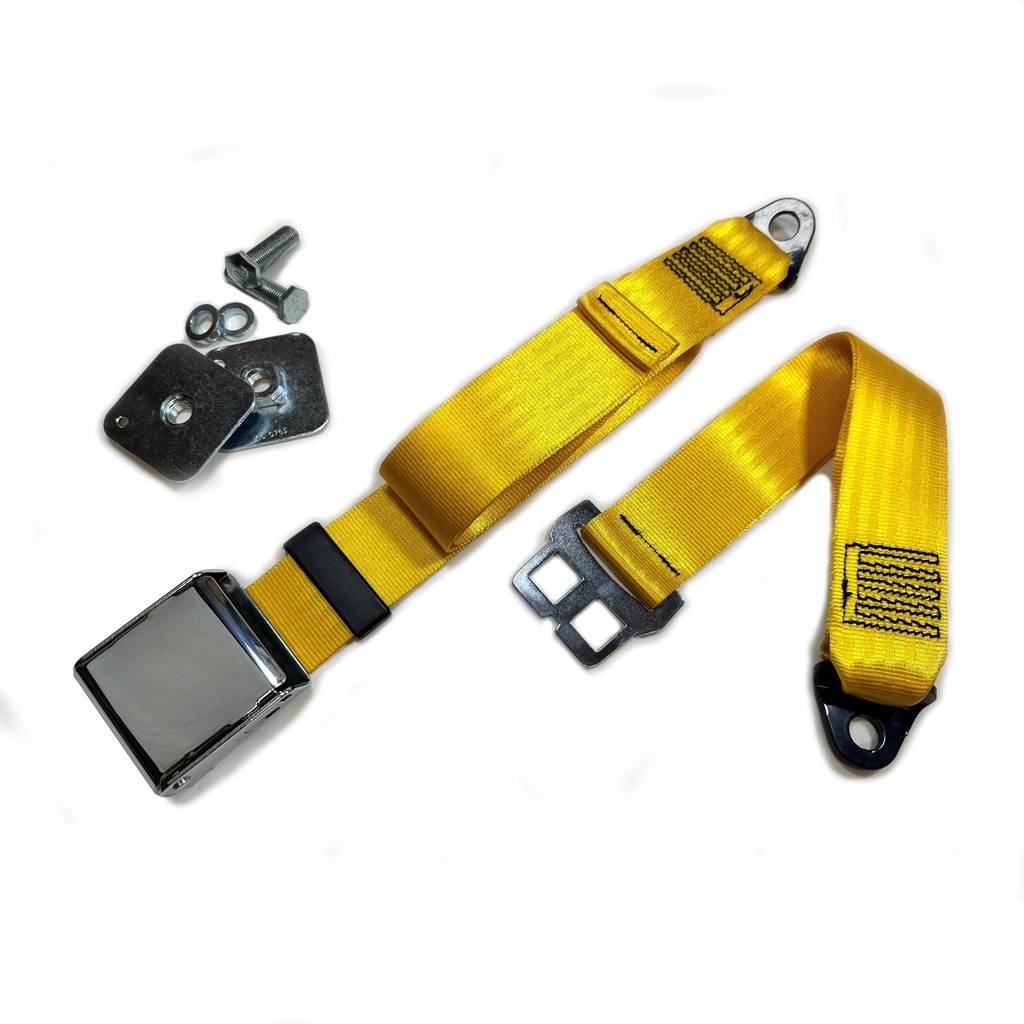 Classic Static Lap Belt with 90° Anchor Plates (YELLOW)