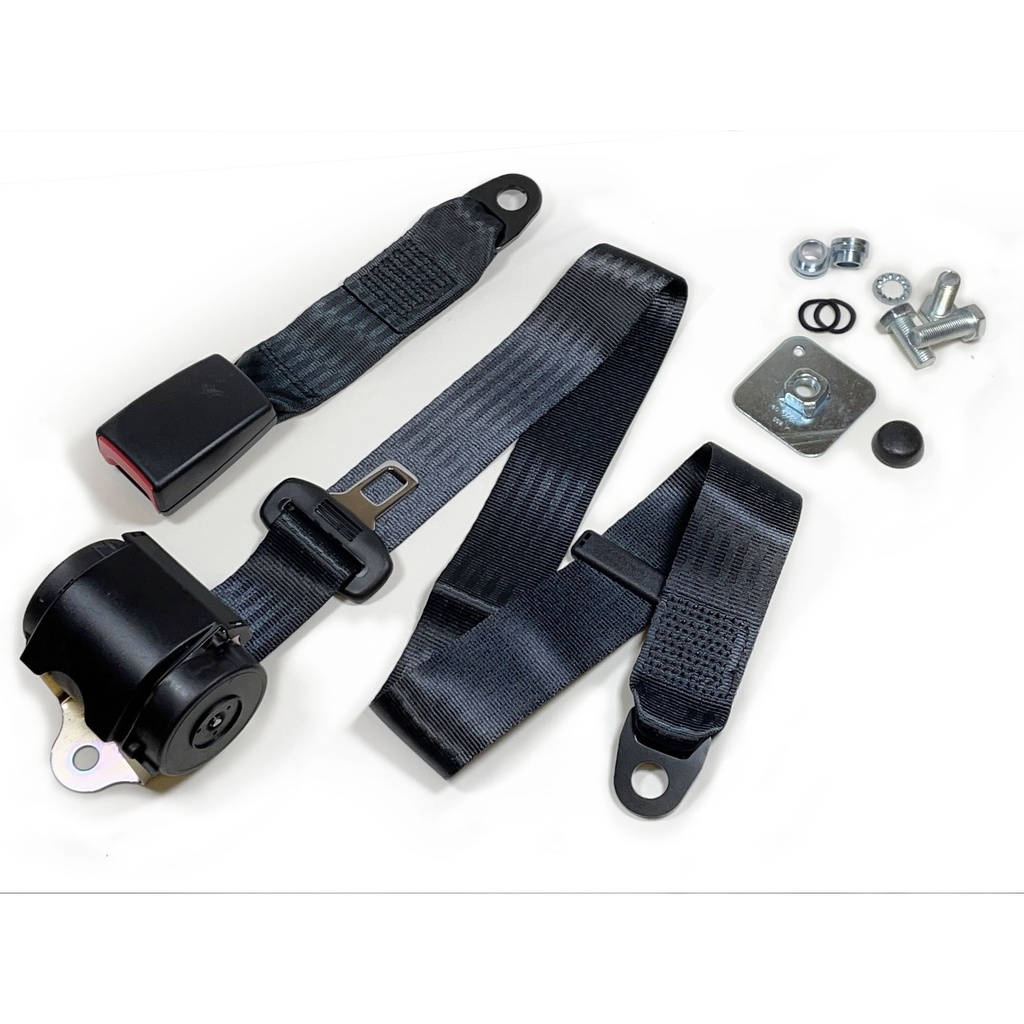 [73e2-268-08A] 3 Point Rear Inertia Seatbelt - Parcel-Shelf Mount (Navy-Blue)