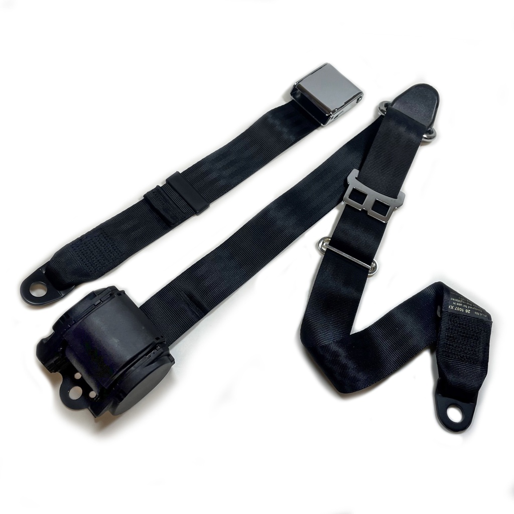 [26-1087-00BGE] 3pt Auto Belt Inertia Seatbelt - Pre 1973 Classic - Bolt Down (Beige)