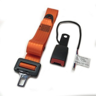Static Lap Belt / Orange Webbing, 140mm 3 wire Buckle